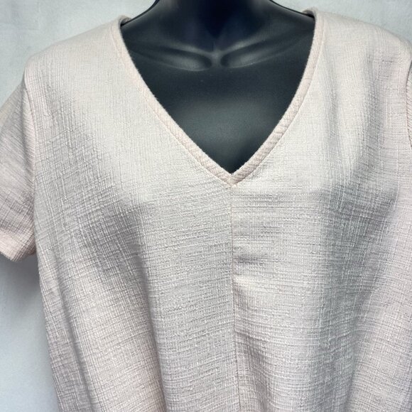 J.Crew Textured Short Sleeve V-Neck Knotted Front Top Women Medium Blush Pink - Picture 9 of 10